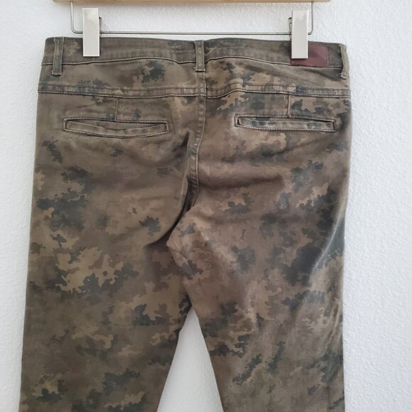 Zara Jeans 4 Green Skinny Leg Camouflage Mid Rise Stretchy Casual Grunge - Picture 7 of 9